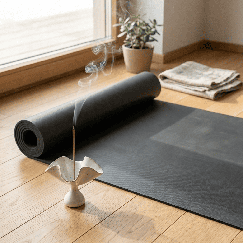 Porta incienso de pétalos de cerámica