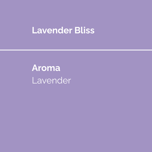 Lavender Bliss incense product display featuring a solid background with the scent notes: lavender.